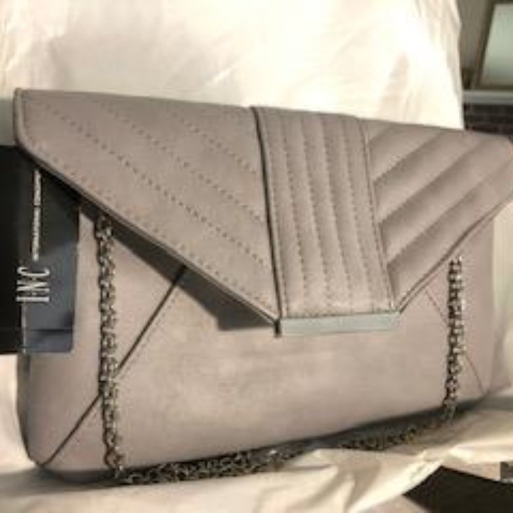 INC Metal Bar Detail Envelope Clutch